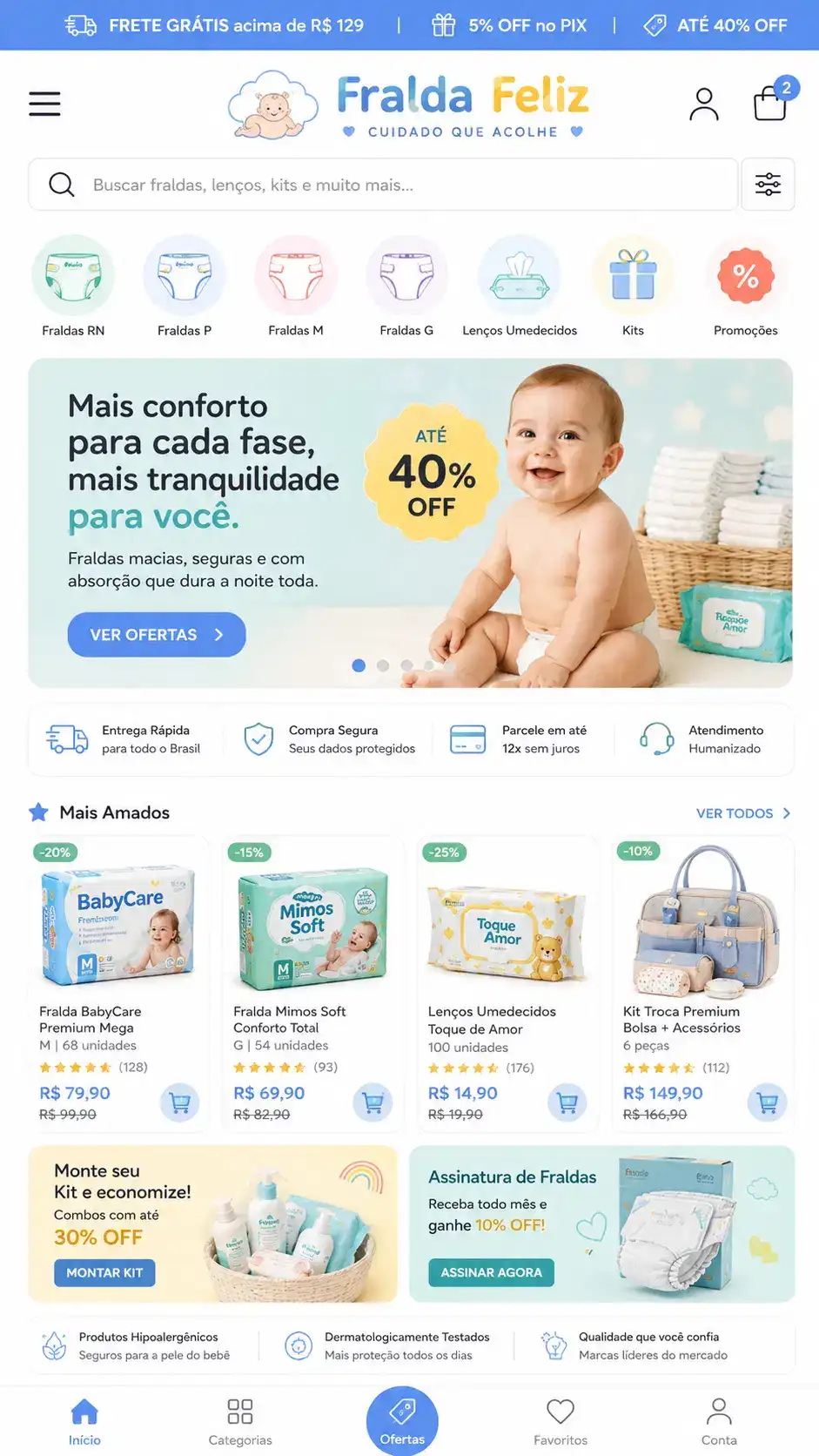 Criação de site para Loja de Puericultura