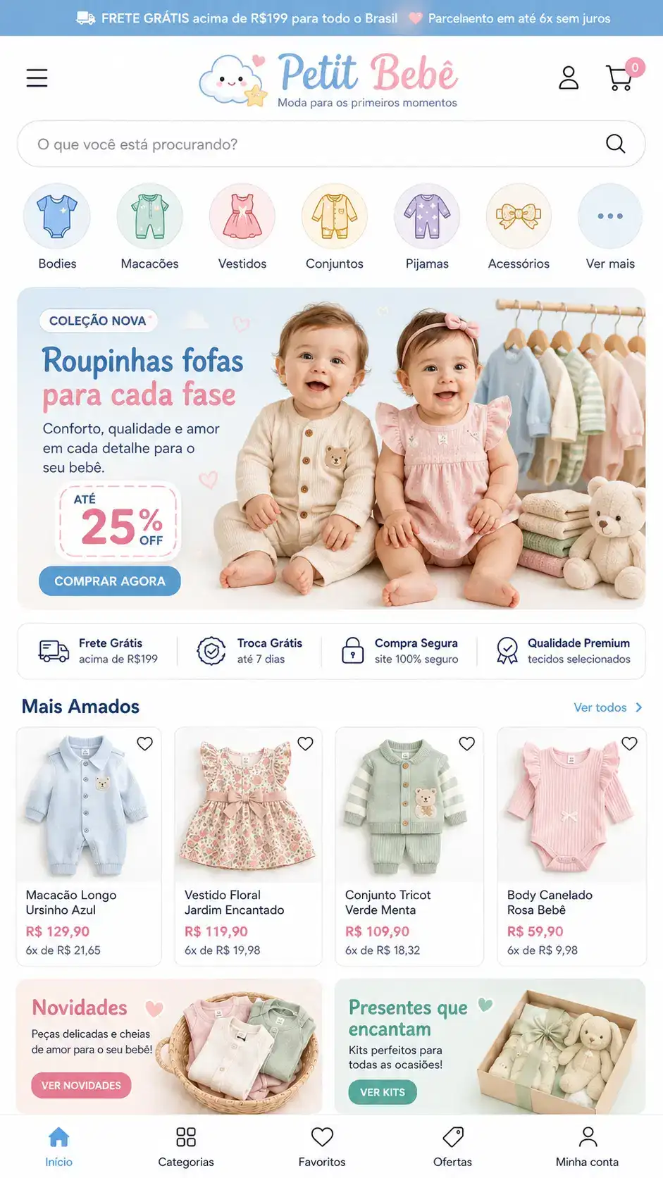 Criação de site para Boutique para Bebês