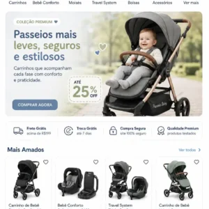 Criação de site para Loja de Produtos para Recém-nascidos