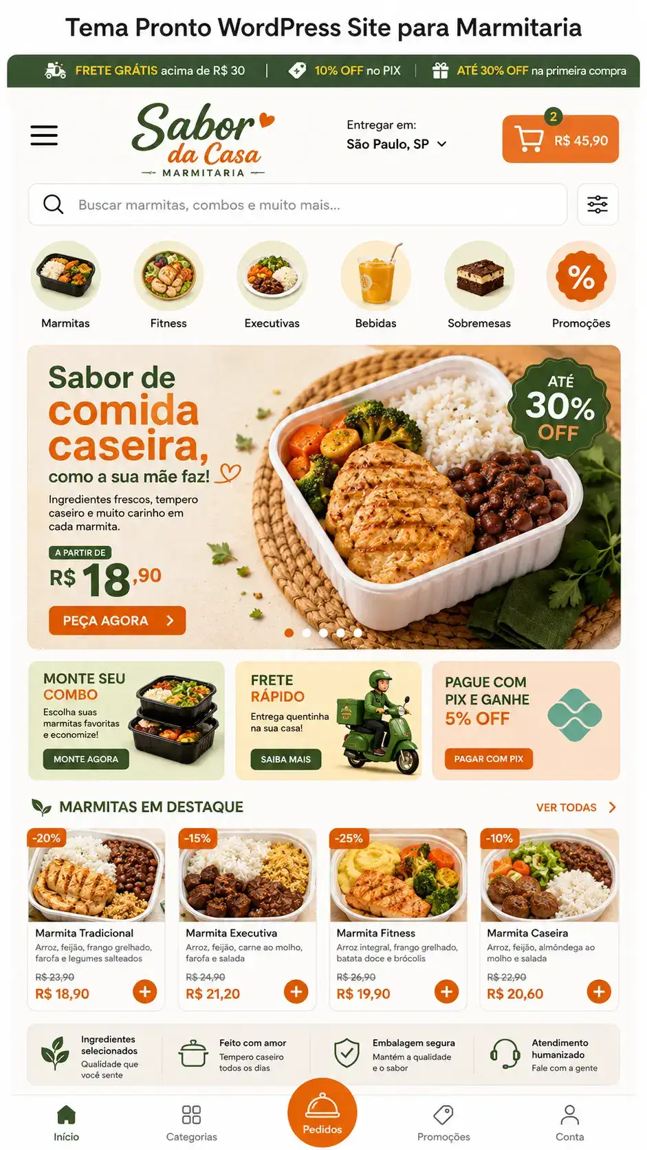 Marmitaria Delivery Criação de Site Profissional e Desenvolvimento de Site