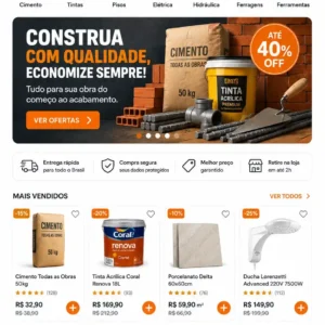 Criação de site para Material de Construção
