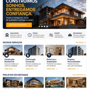 Criação de site para Material de Construção Landing Page