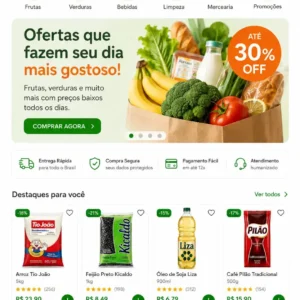 Mercado e Mercearia Criação de Site Profissional e Desenvolvimento de Site