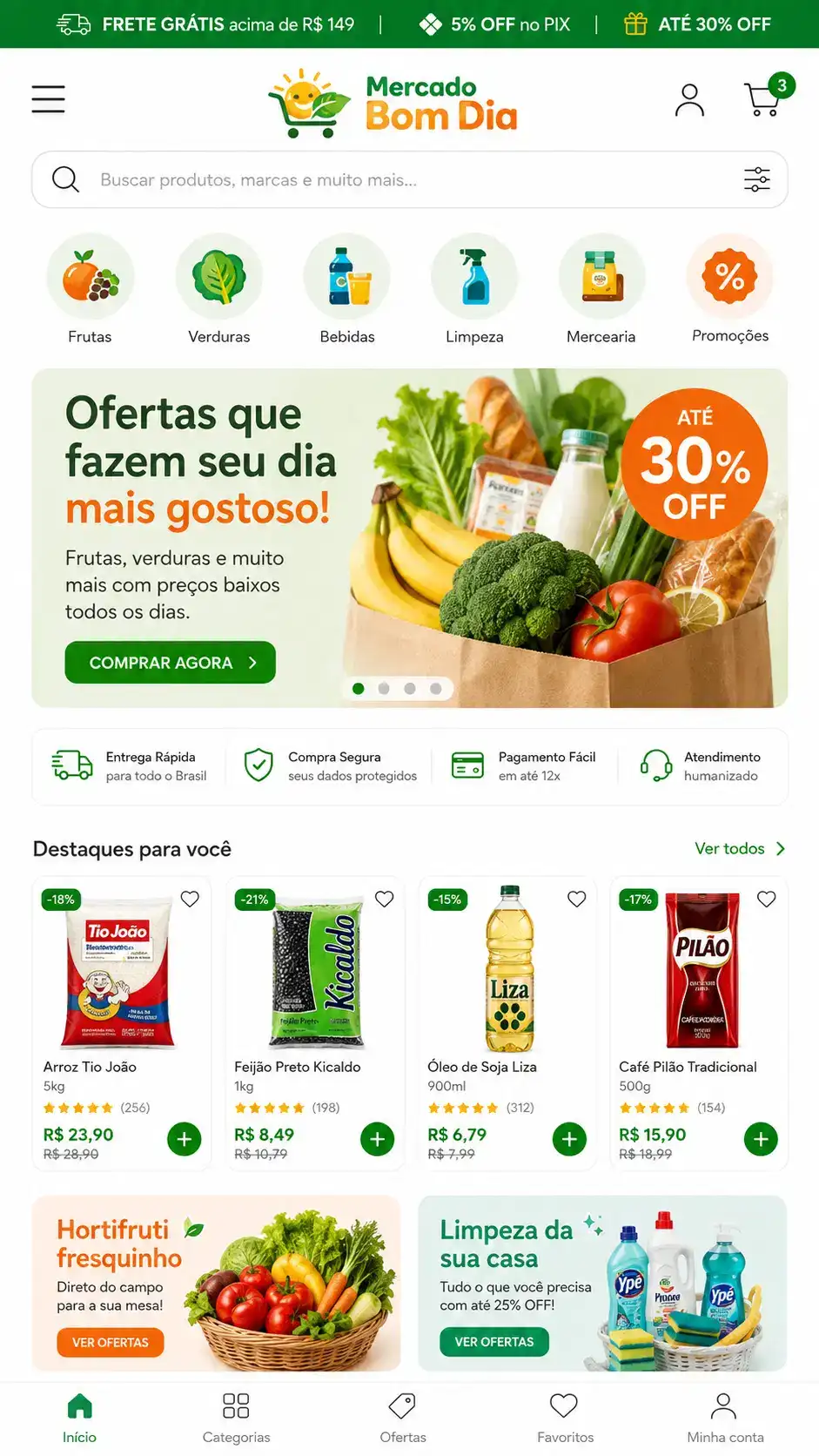 Mercado e Mercearia Criação de Site Profissional e Desenvolvimento de Site