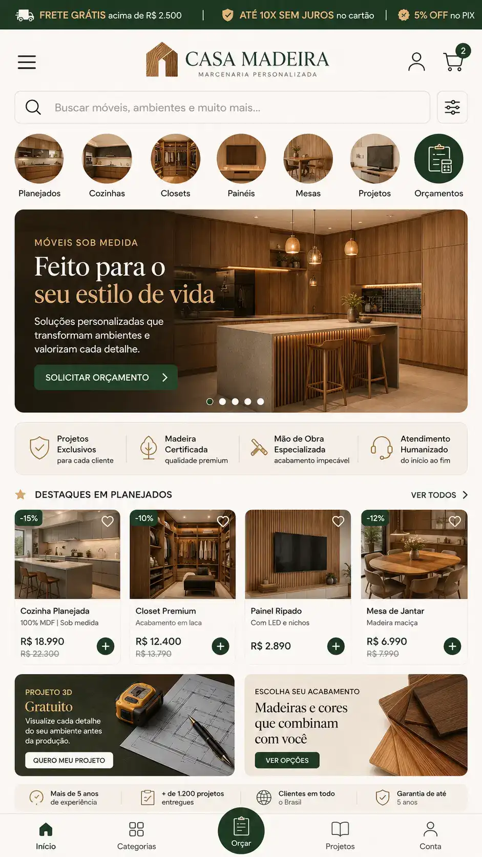 Criação de site para Marcenaria Planejada
