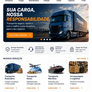 Criação de site para Mudanças e Transportes Mobile