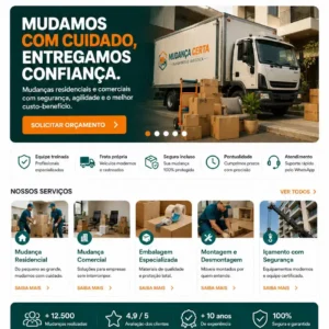 Criação de site para Transportadora de Mudanças