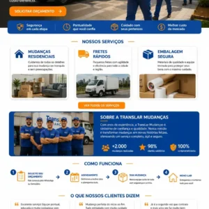 Mudanças e Transportes Criação de Site e Desenvolvimento de Site