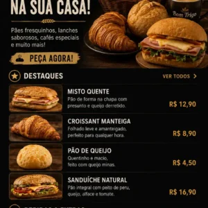 Criação de site para Padaria com Cardápio Digital