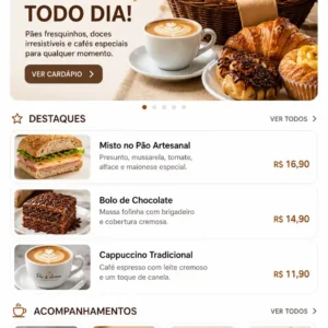 Criação de site para Padaria com Cardápio Online