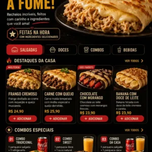 Criação de site para Panquecaria com Cardápio Digital