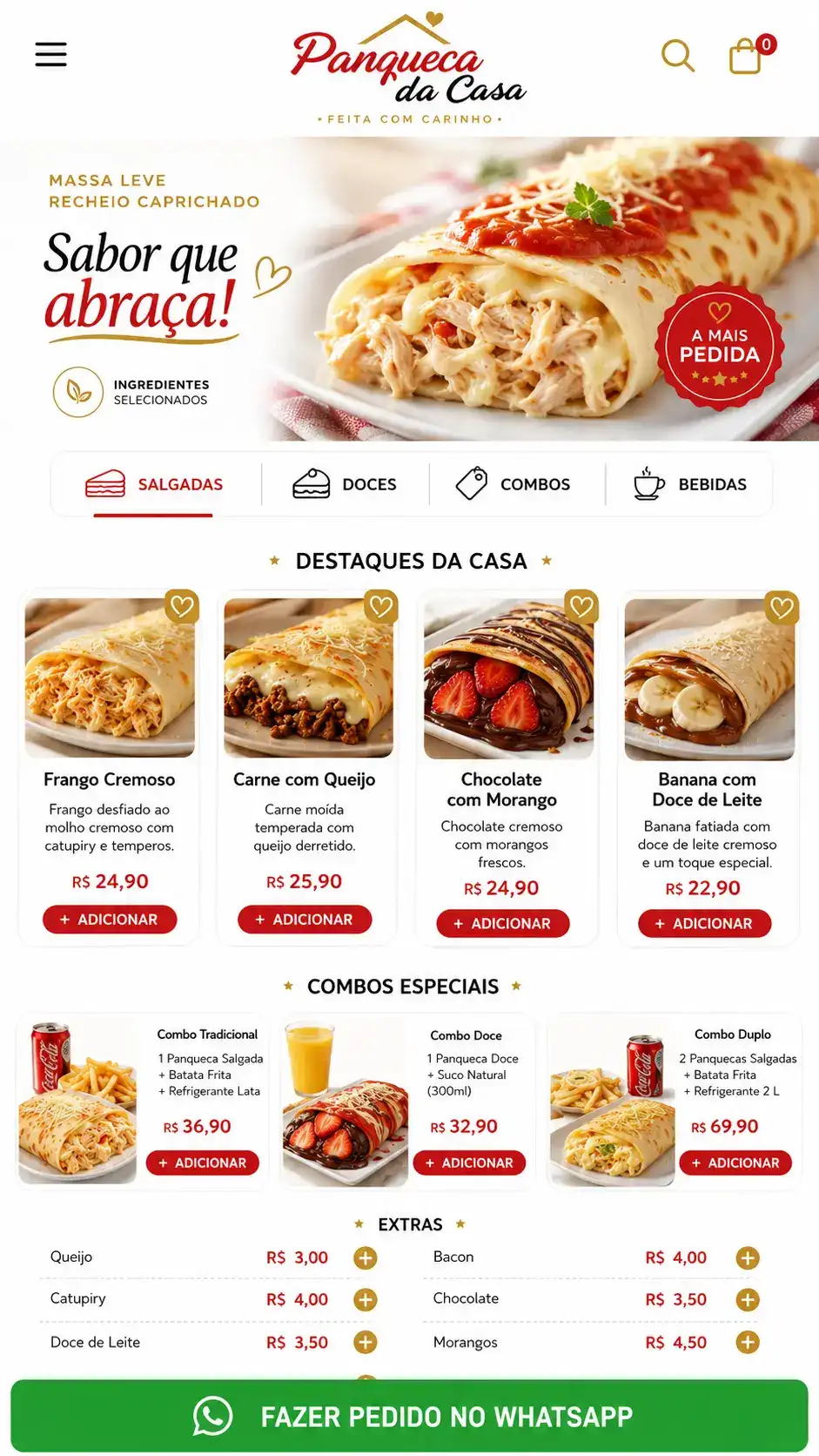 Criação de site para Panquecaria