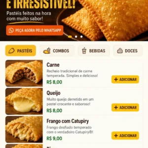 Criação de site para Pastelaria com Cardápio Online