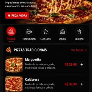 Criação de site para Pizzaria Gourmet