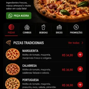 Criação de site para Pizzaria com Cardápio Online