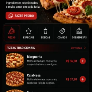 Criação de site para Pizzaria Delivery