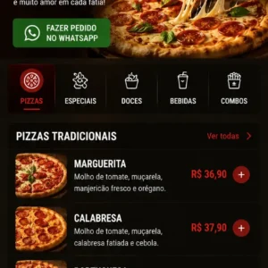 Criação de site para Pizzaria Delivery Mobile
