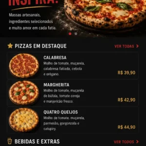 Criação de site para Pizzaria Delivery Gourmet