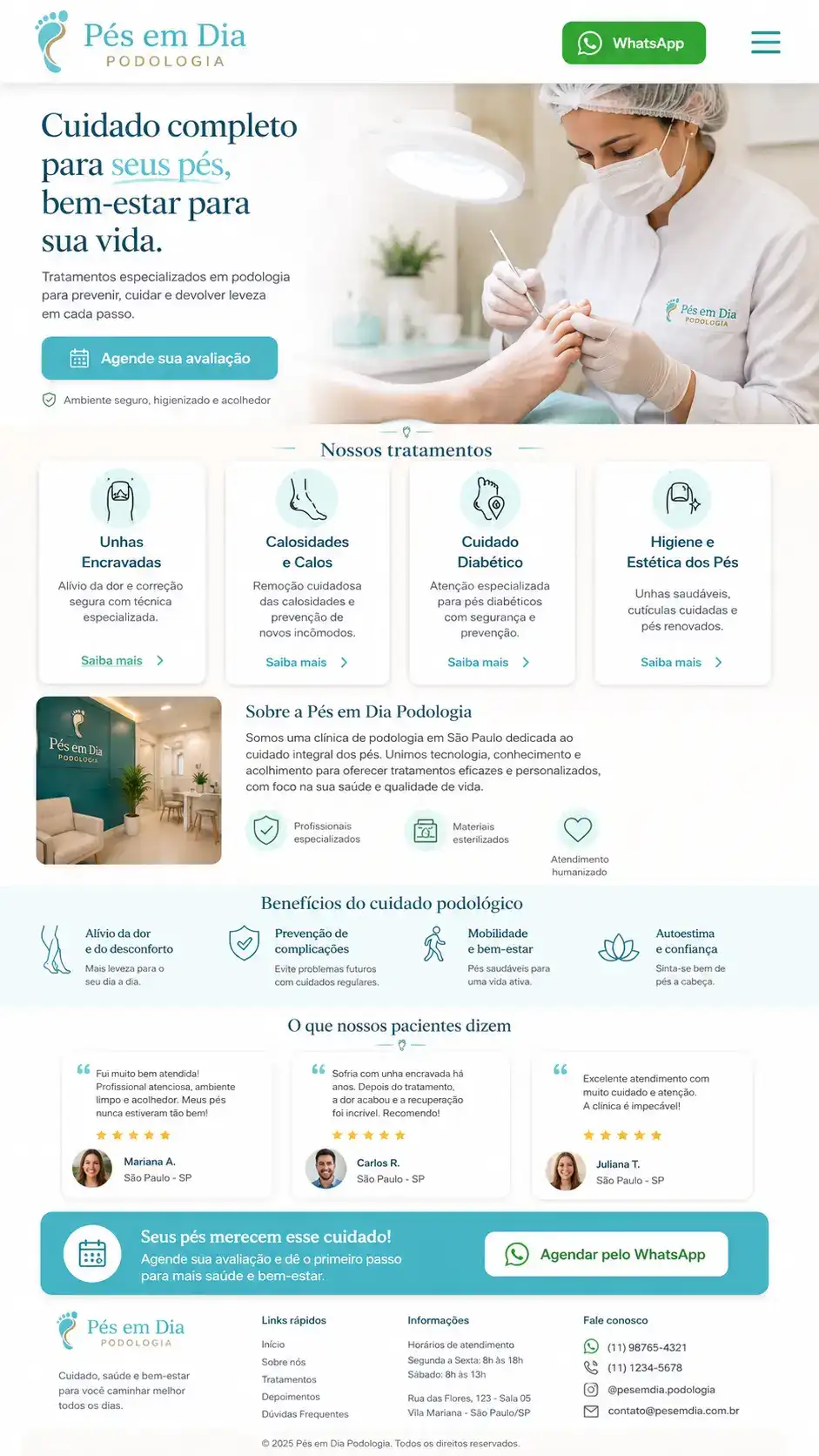 Criação de site para Podologia
