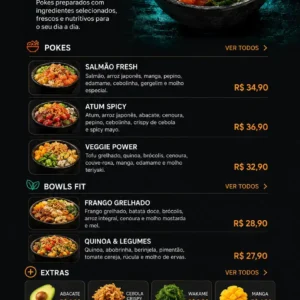 Criação de site para Poké Delivery com Cardápio Online