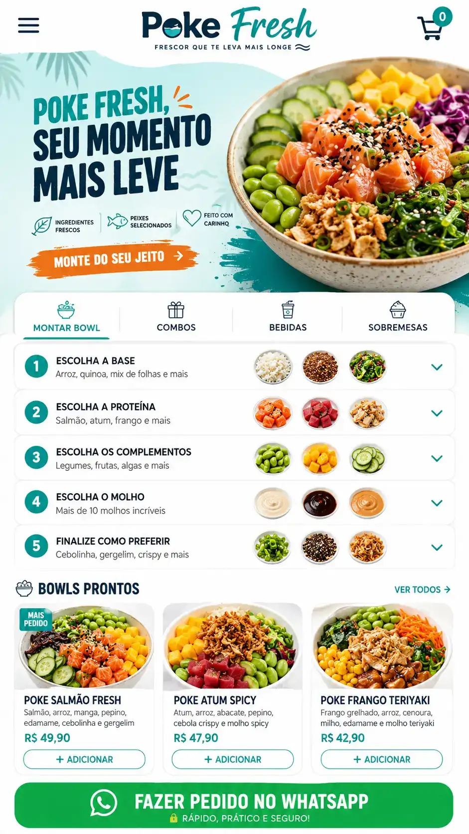 Criação de site para Poké Delivery