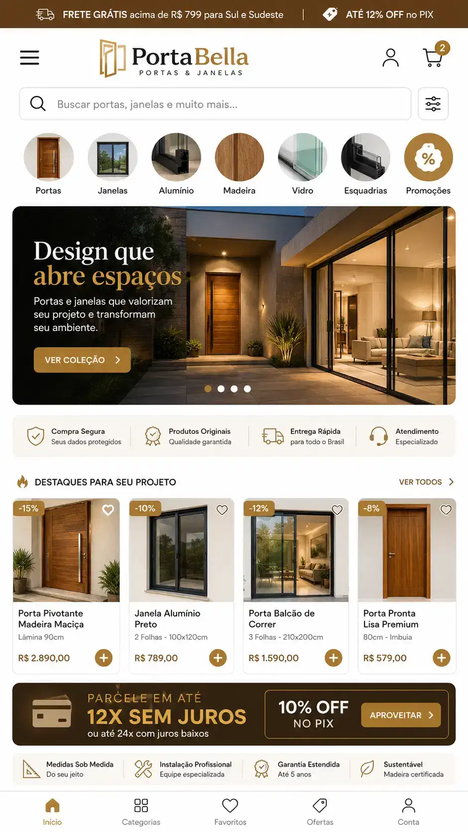 Criação de site para Portas e Janelas