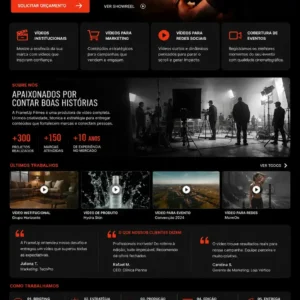 Criação de site para Produtora de Vídeo