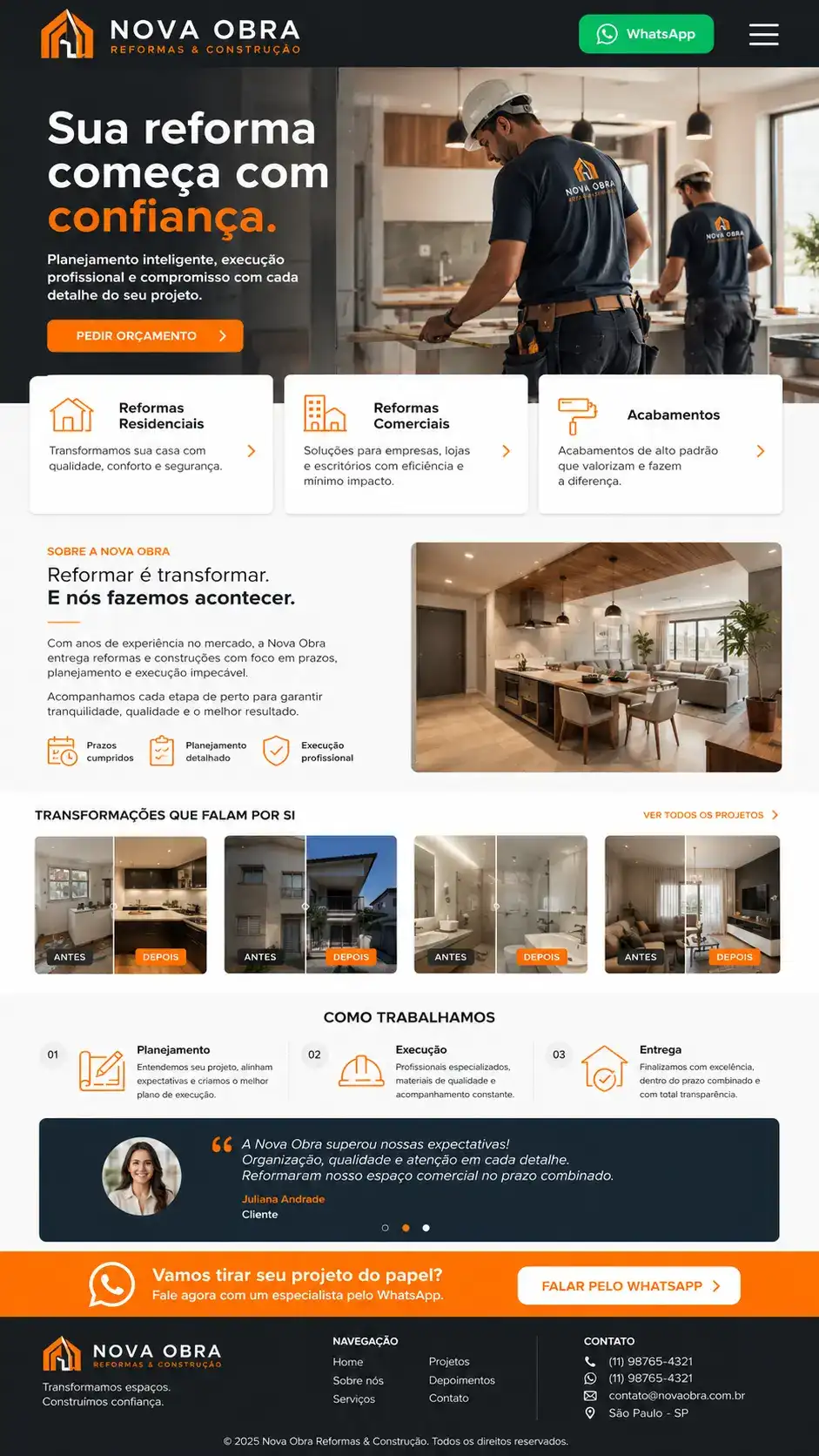 Criação de site para Reformas Residenciais