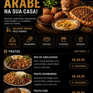 Criação de site para Restaurante Árabe com Cardápio Digital