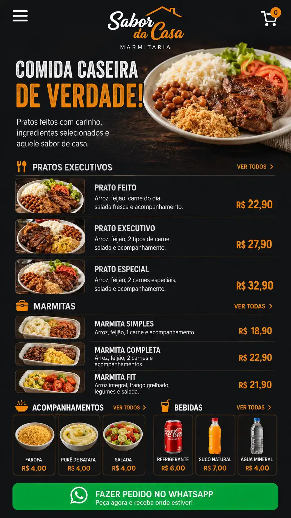 Criação de site para Restaurante com Cardápio Digital