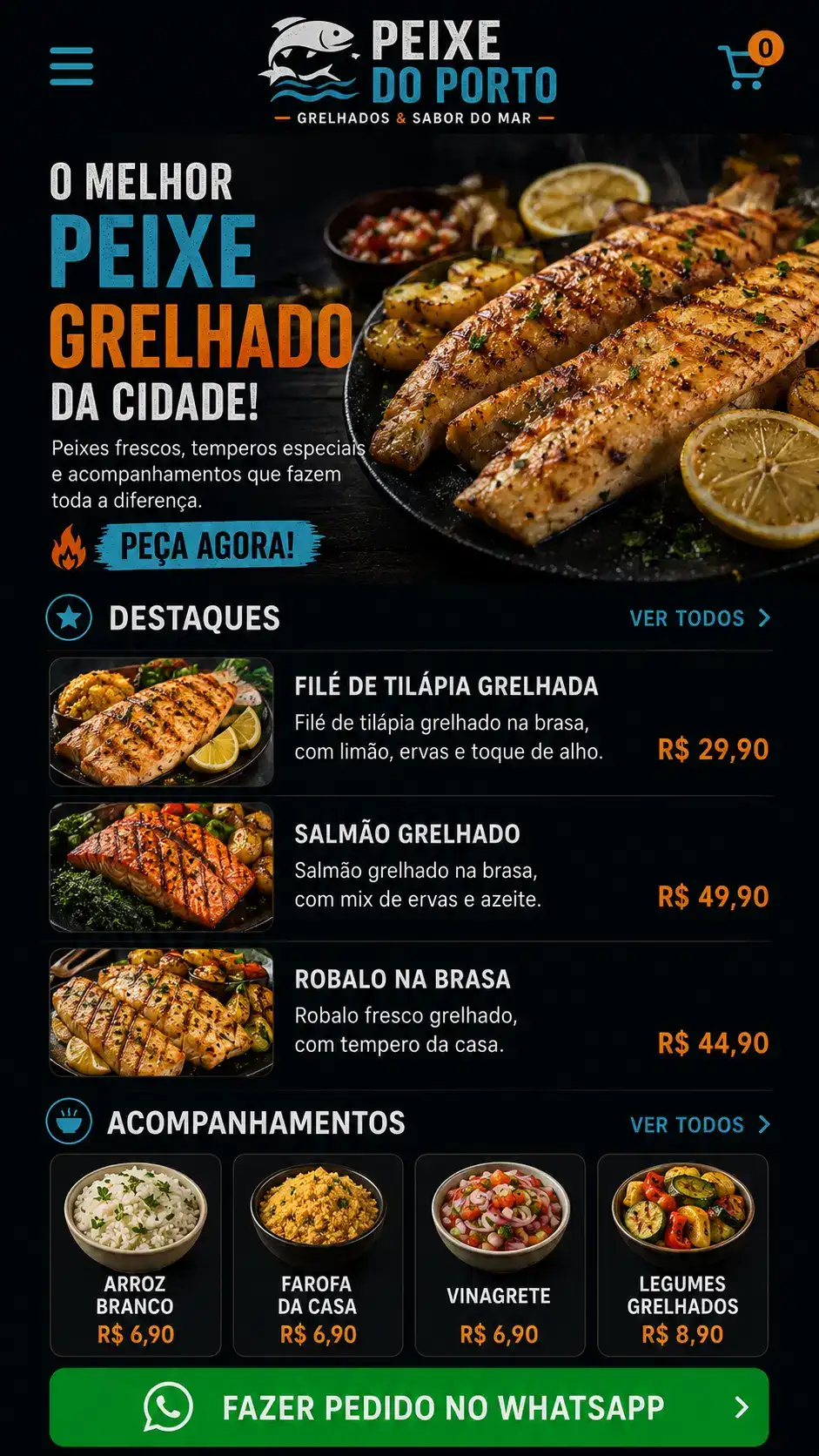 Restaurante de Frutos do Mar Desenvolvimento de Site e Criação de Site