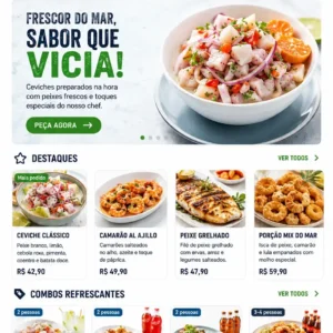 Restaurante de Frutos do Mar Criação de Site Profissional e Desenvolvimento de Site