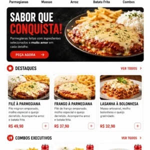 Criação de site para Restaurante de Parmegiana