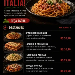 Criação de site para Restaurante Italiano com Cardápio Online