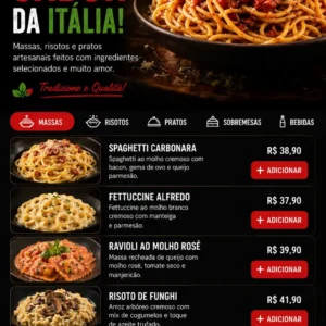 Criação de site para Restaurante Italiano com Pedidos no WhatsApp