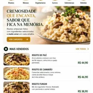 Criação de site para Restaurante Italiano Gourmet