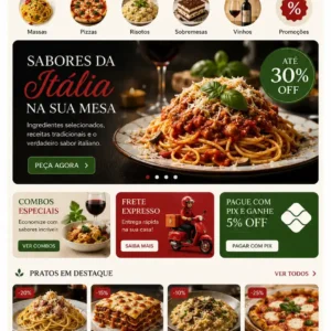 Criação de site para Restaurante Italiano Landing Page
