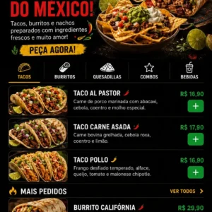 Criação de site para Restaurante Mexicano com Cardápio Digital