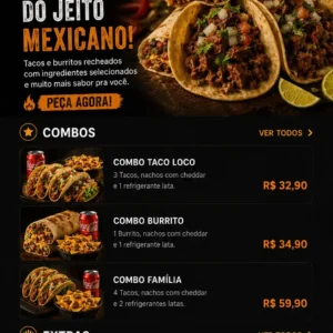 Criação de site para Restaurante Mexicano com Cardápio Online