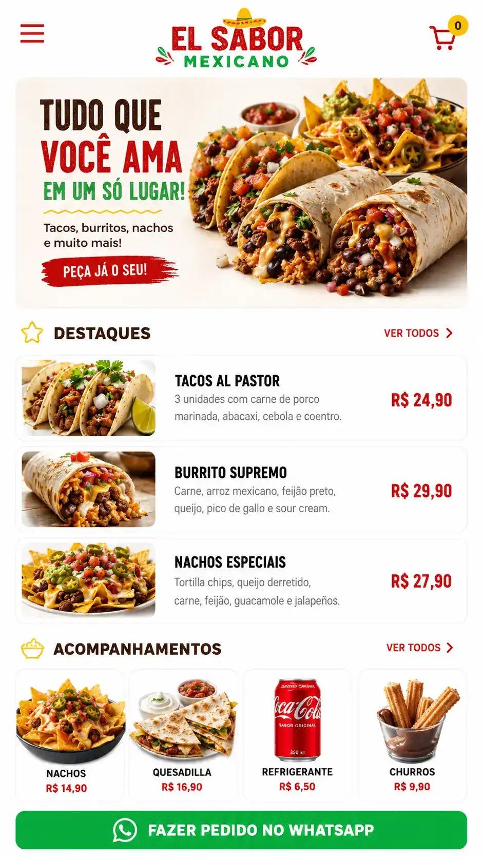 Criação de site para Restaurante Mexicano