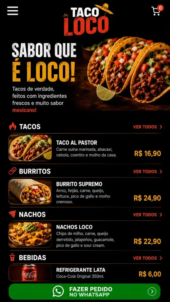 Criação de Sites para Restaurantes