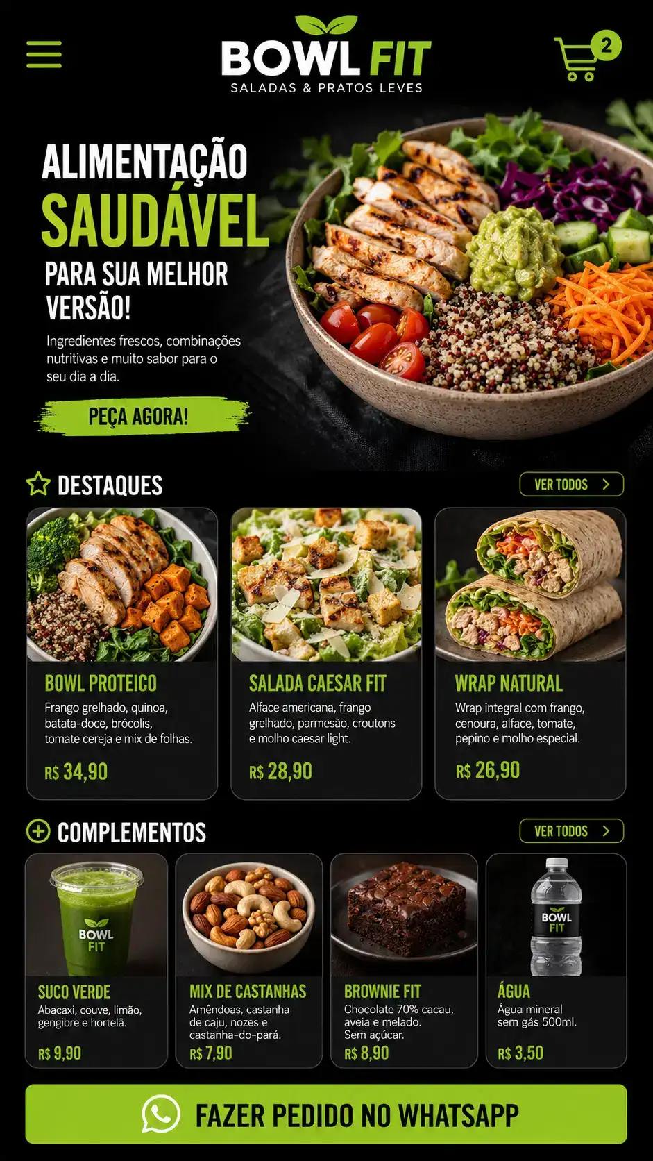 Restaurante Saudável Criação de Site Profissional e Desenvolvimento de Site