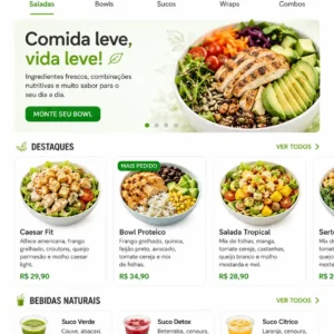 Criação de site para Alimentação Saudável Delivery