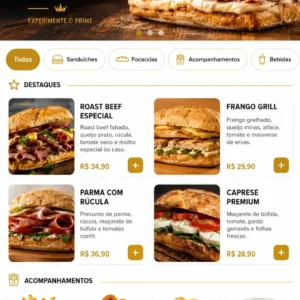 Criação de site para Sanduicheria com Cardápio Online