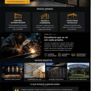 Criação de site para Serralheria Premium