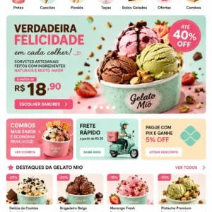 Criação de site para Sorveteria Delivery