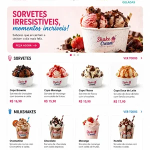 Criação de site para Sorveteria Artesanal