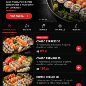 Criação de site para Sushi Delivery com Cardápio Digital