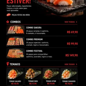 Criação de site para Sushi Delivery com Cardápio Online