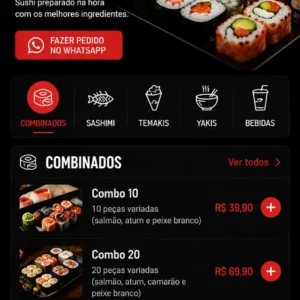 Criação de site para Sushi Delivery
